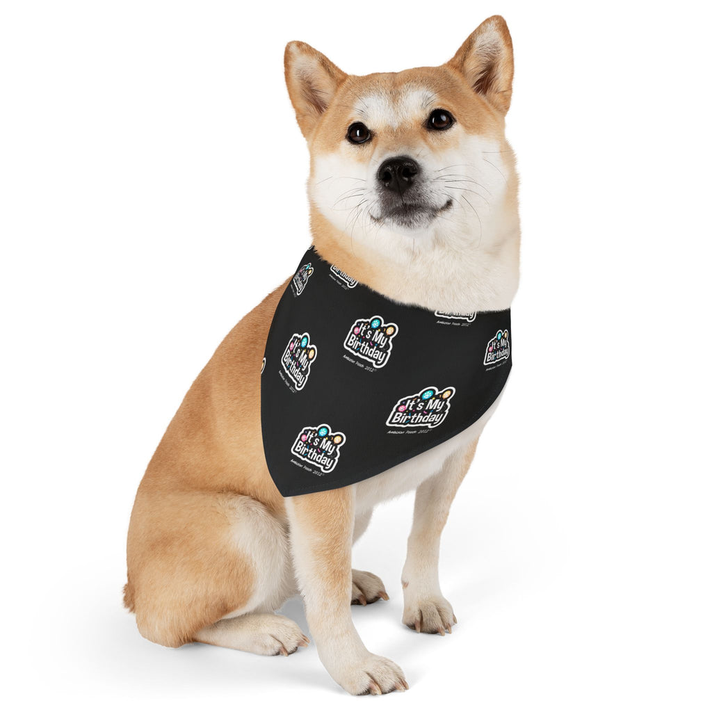 It's My Birthday Celebration Doggie Bandana Collar - Black