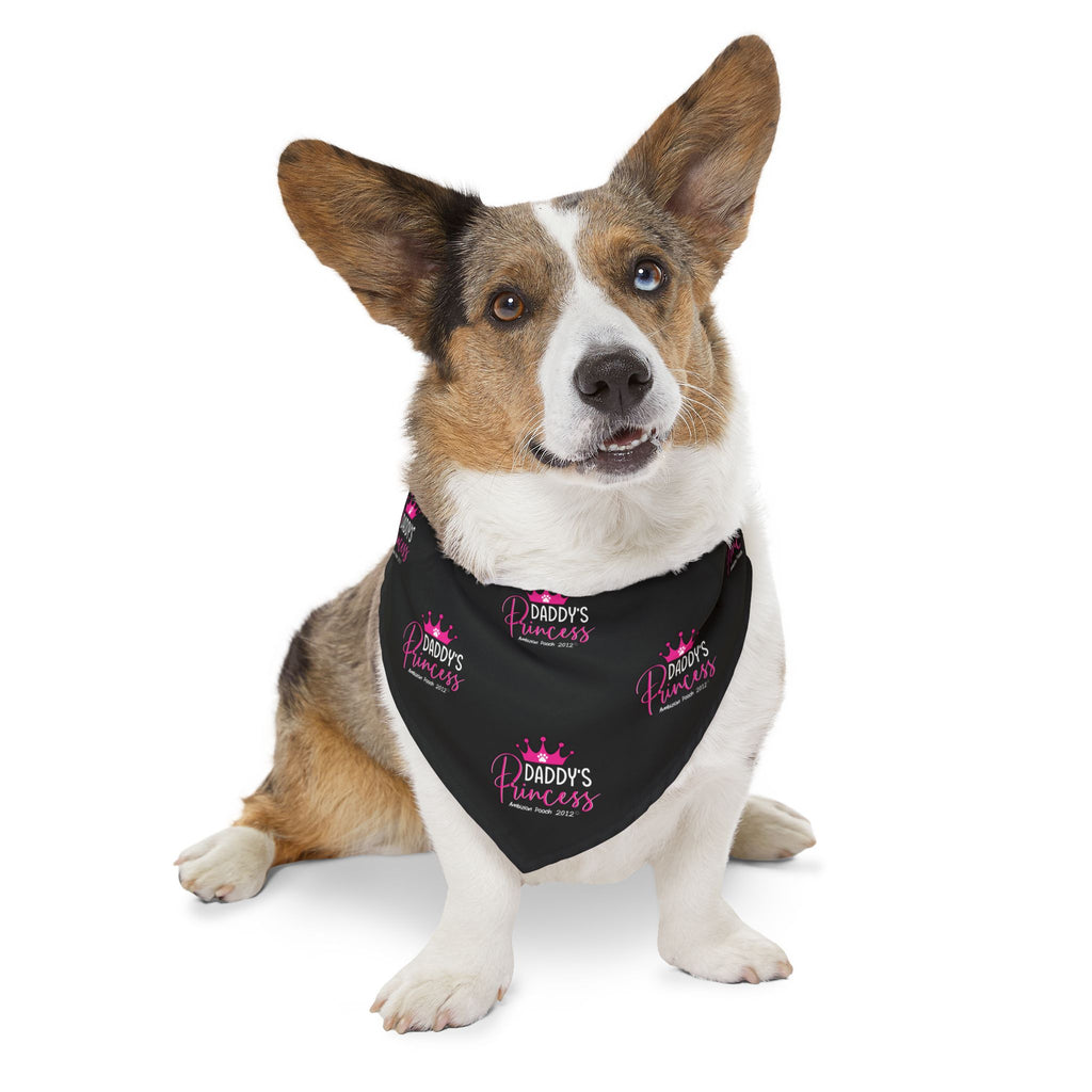 Daddy's Princess Pet Bandana Collar Black