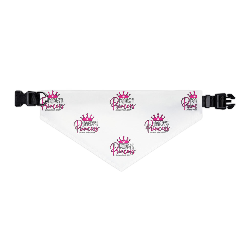 Daddy's Princess Pet Bandana Collar White