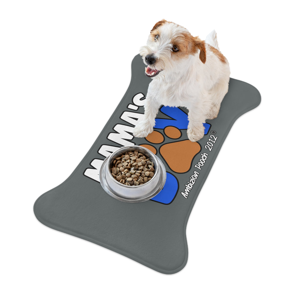 Mama's Boy Pet Feeding Mat Grey