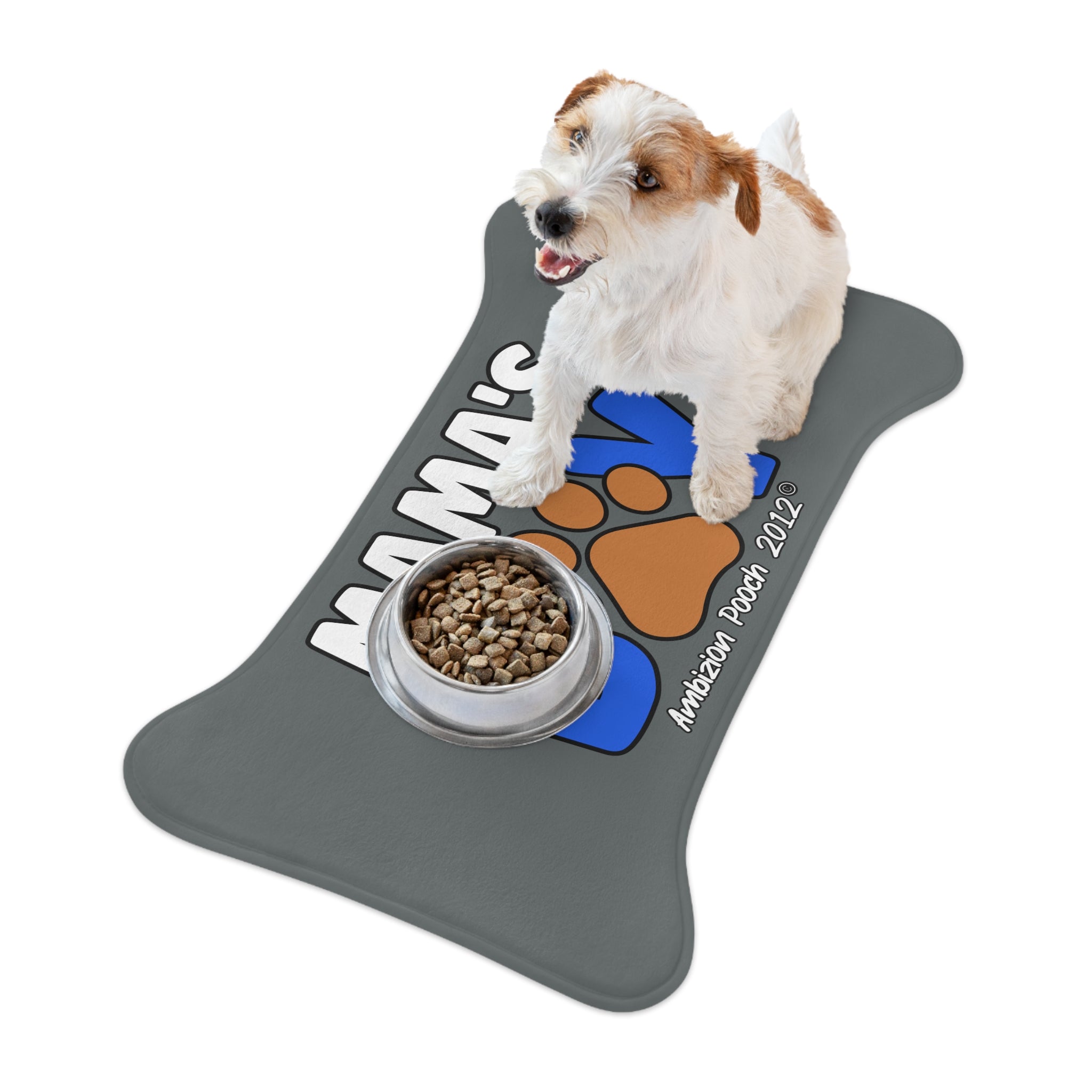 Mama's Boy Pet Feeding Mat Grey