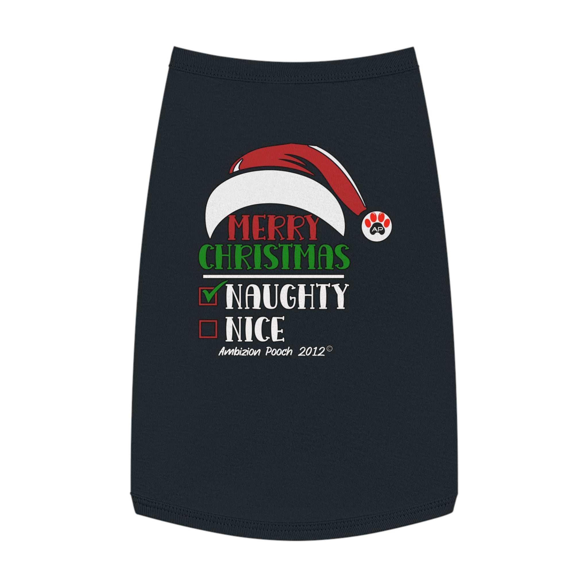 Merry Christmas Naughty or Nice Doggy Tank