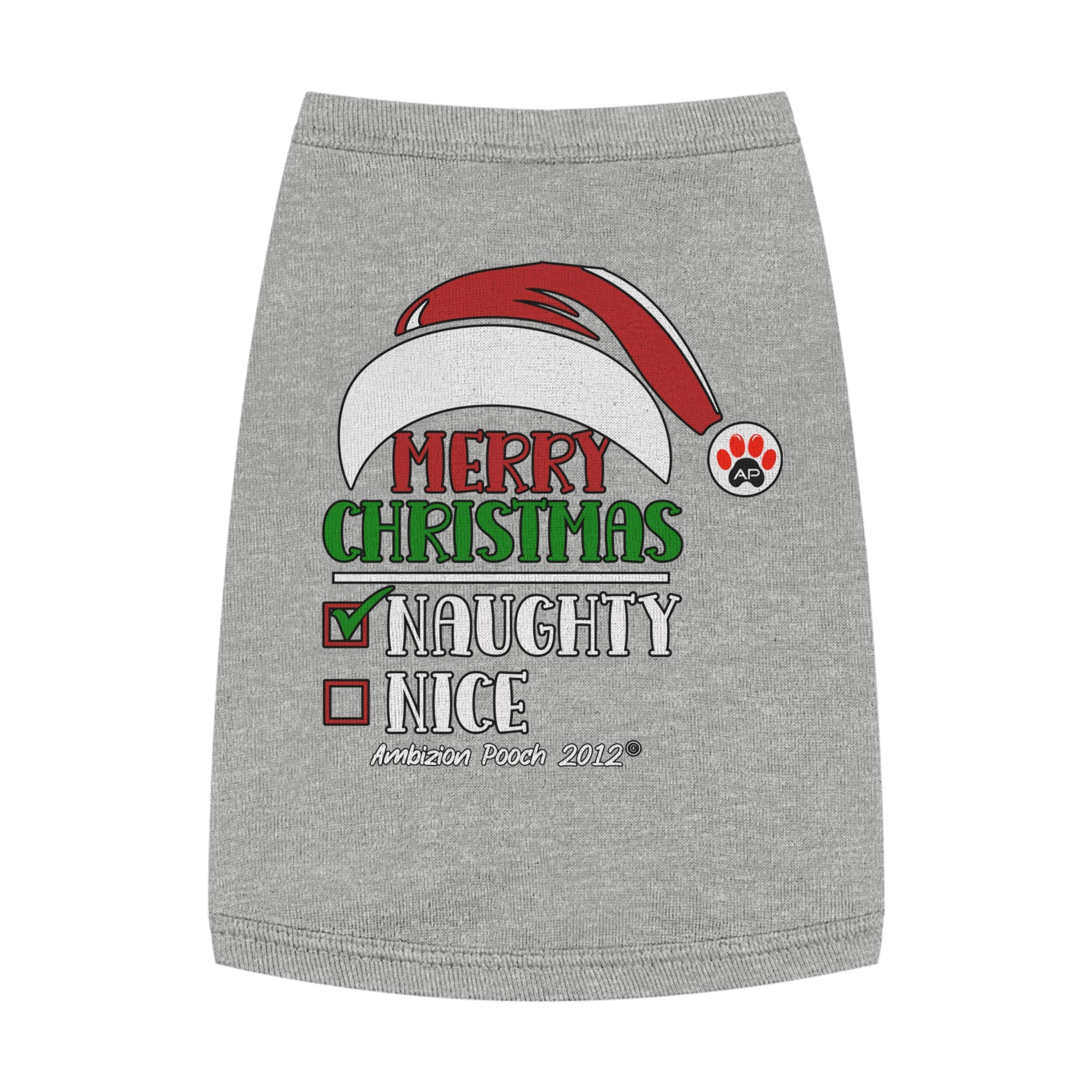 Merry Christmas Naughty or Nice Doggy Tank