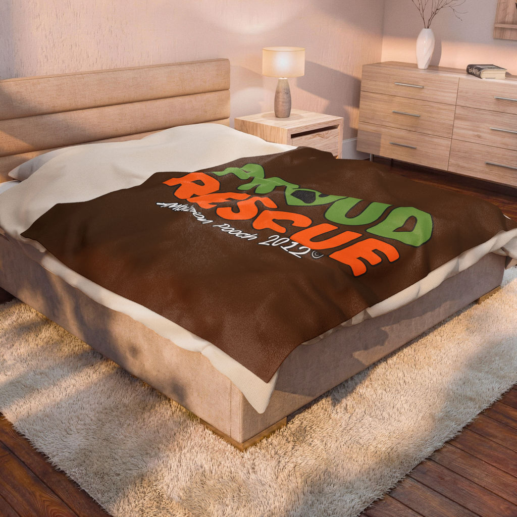 Proud Rescue Velveteen Plush Doggy Blanket