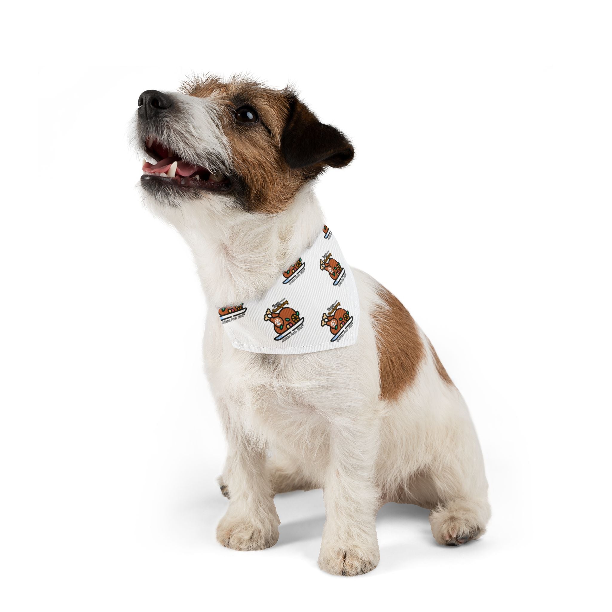 Thanksgiving Doggie Bandana Collar - White