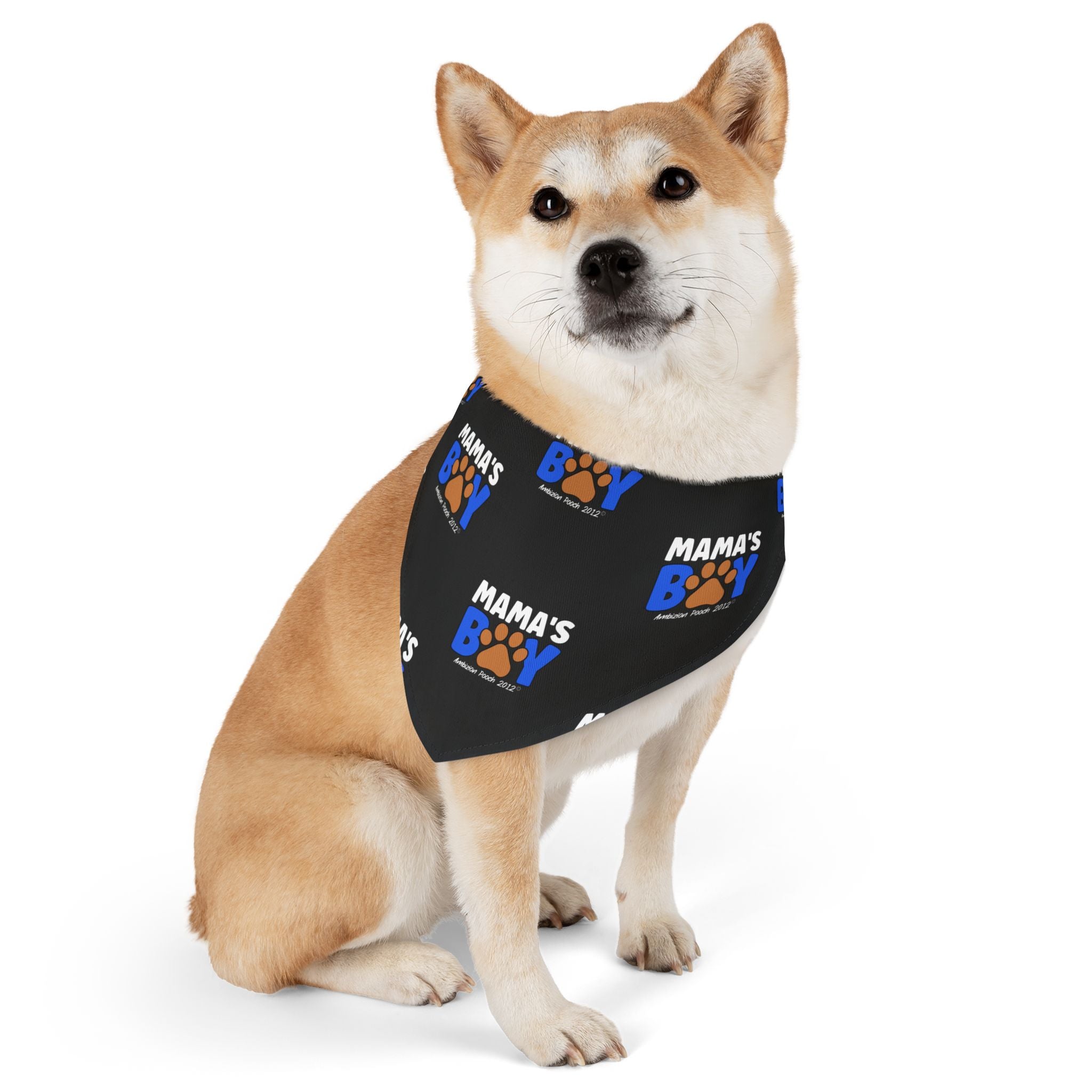 Mama's Boy Pet Bandana Collar White