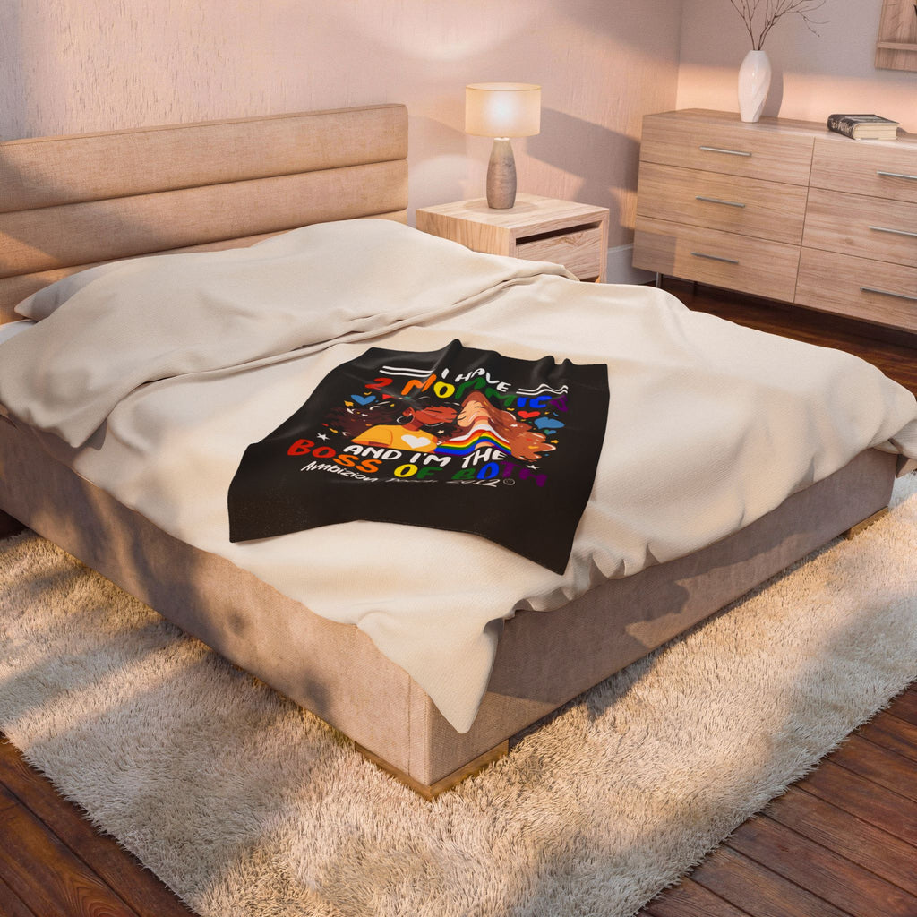 I Have 2 Mommies Velveteen Plush Doggy Blanket (LGBTQ)