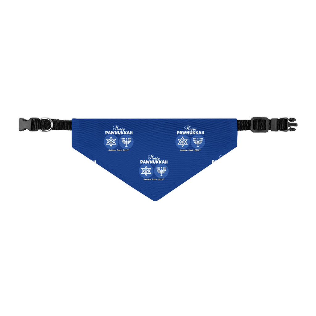 Happy Pawnukkah Doggie Bandana Collar - Blue