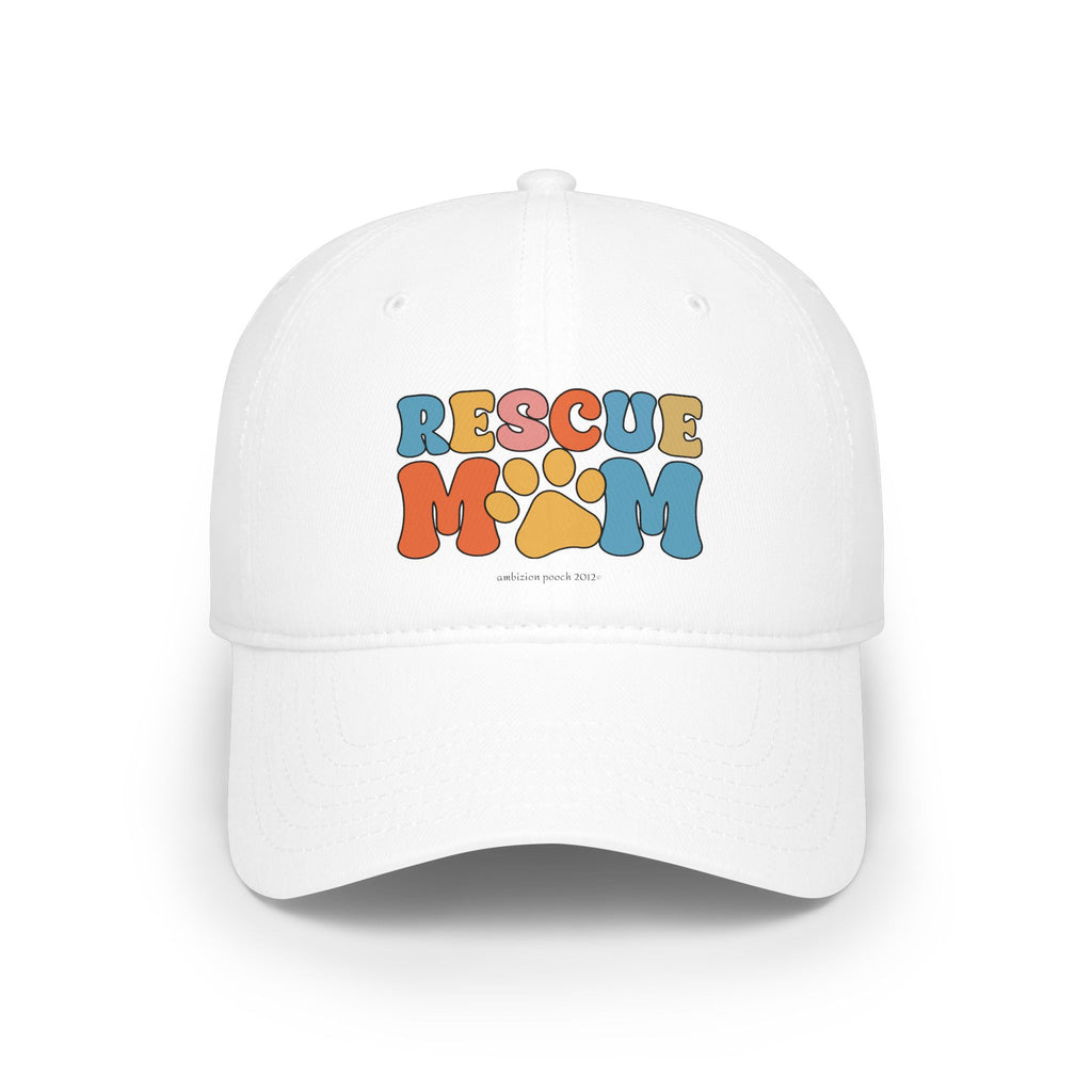 Rescue Dog Mom Low Profile Baseball Cap