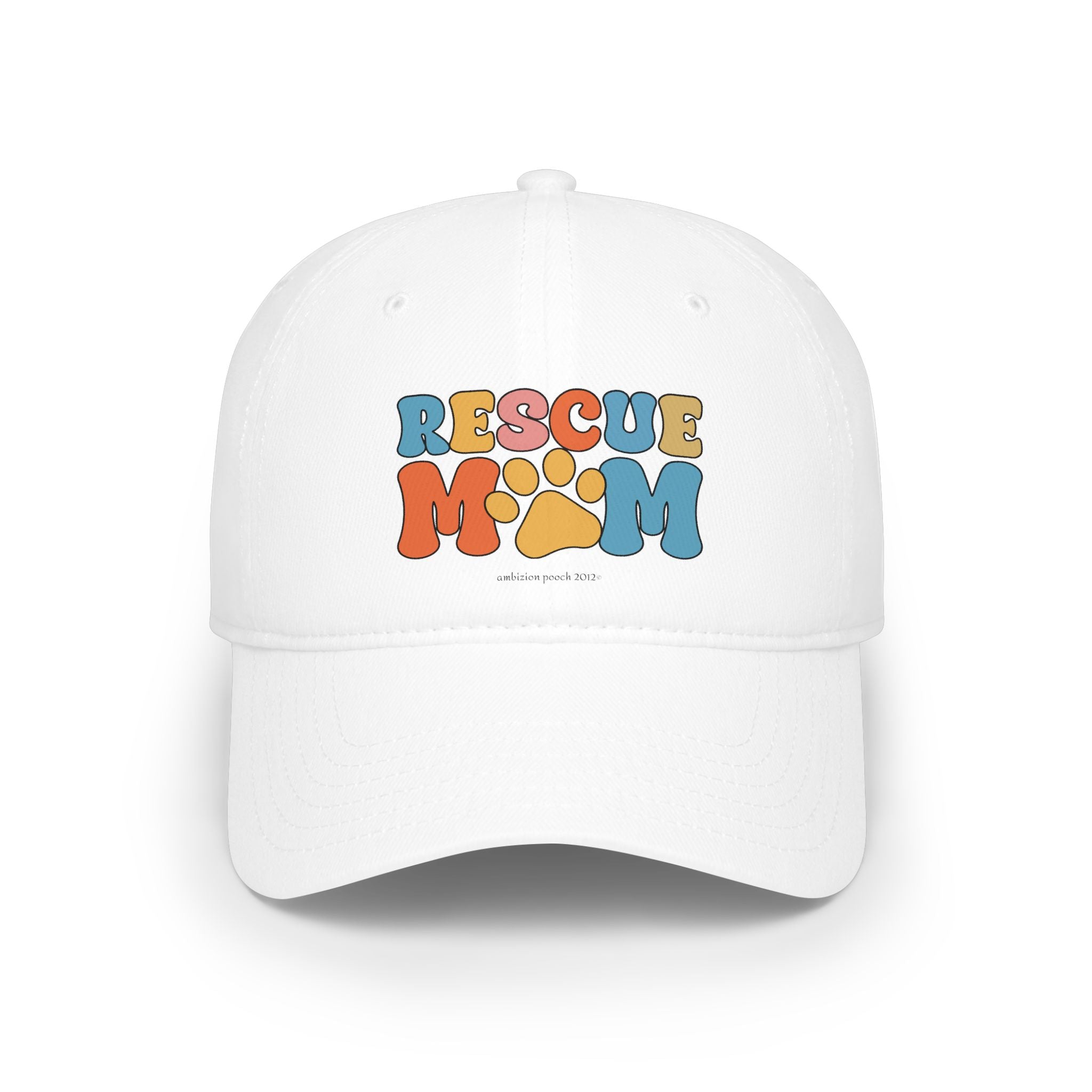 Rescue Dog Mom Low Profile Baseball Cap