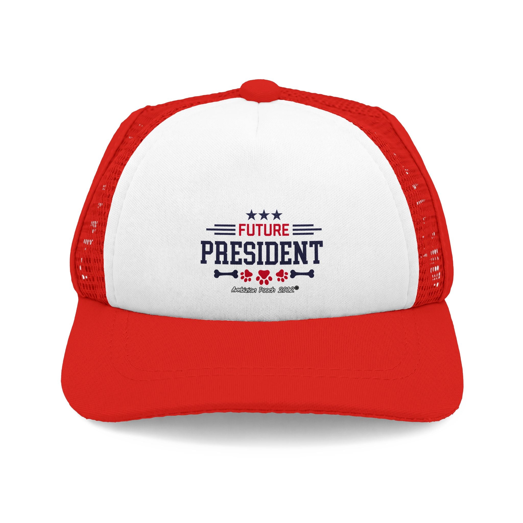 Future President Trucker Doggy Hat - Retro Embroidered Foam Cap for Dogs