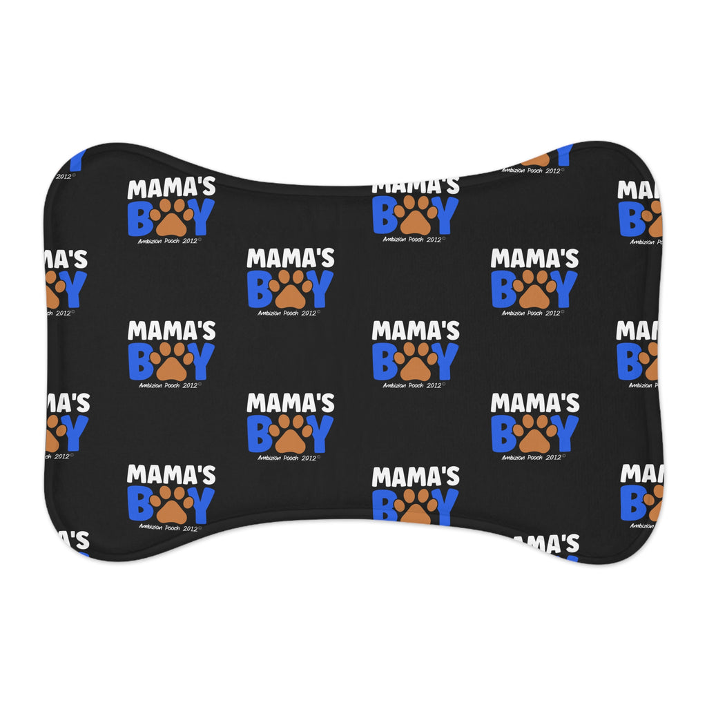 Mama's Boy Monogram Pet Feeding Mat Black