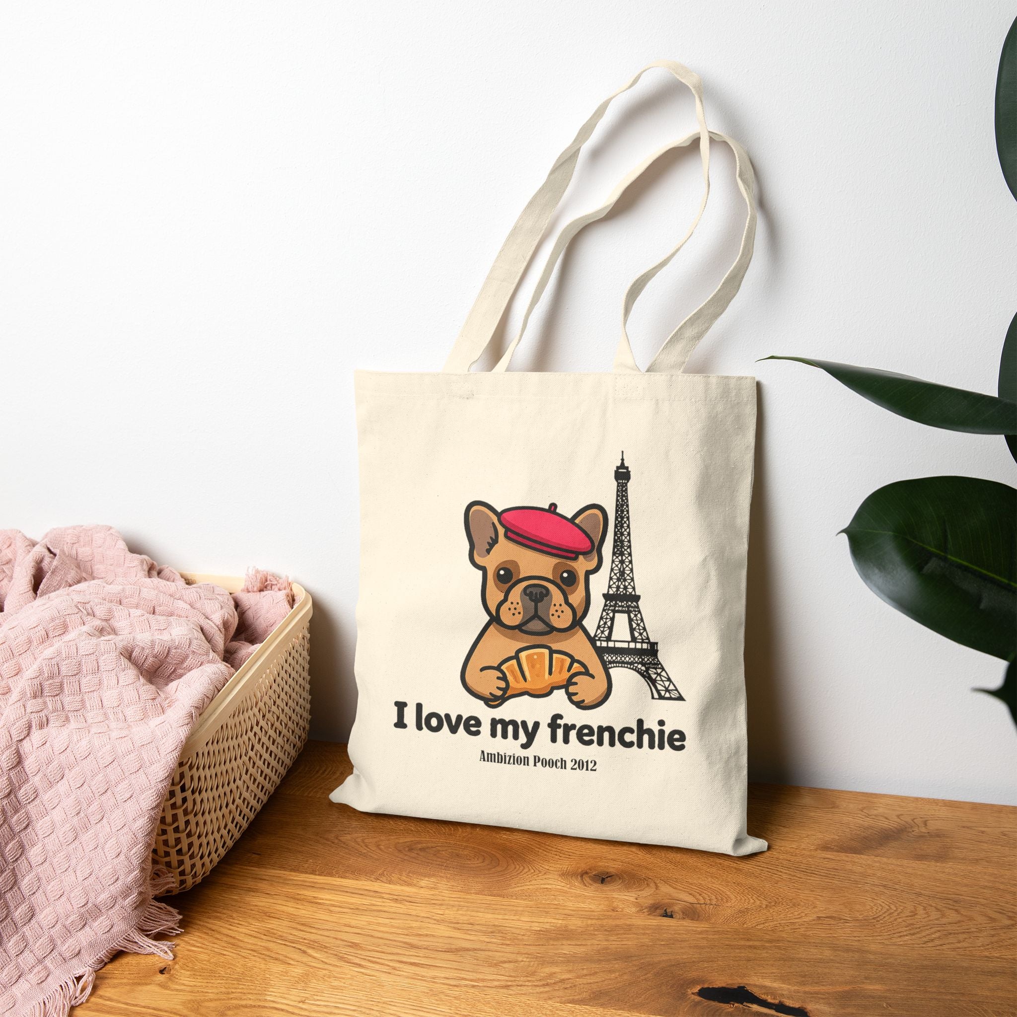 I Love My Frenchie Cotton Canvas Tote Bag