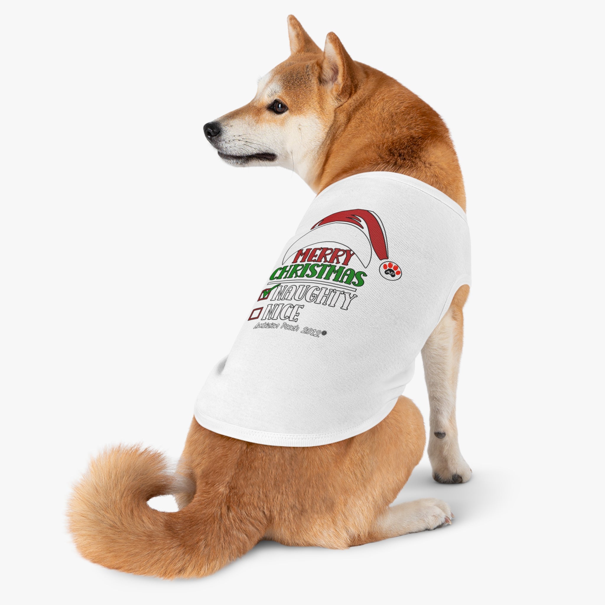 Merry Christmas Naughty or Nice Doggy Tank