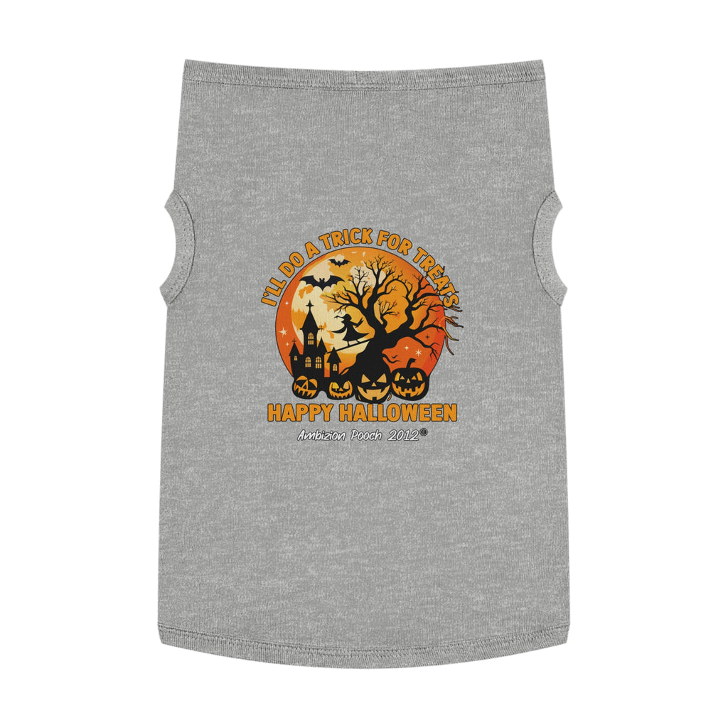 I'll Do A Trick for Treats Happy Halloween Doggy Tank Top