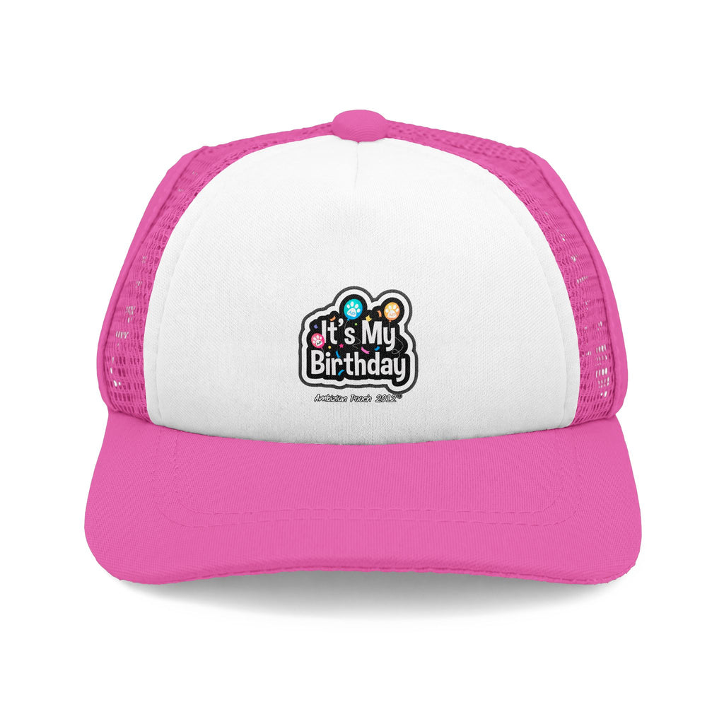 It's My Birthday Trucker Doggy Hat - Retro Embroidered Foam Cap for Dogs