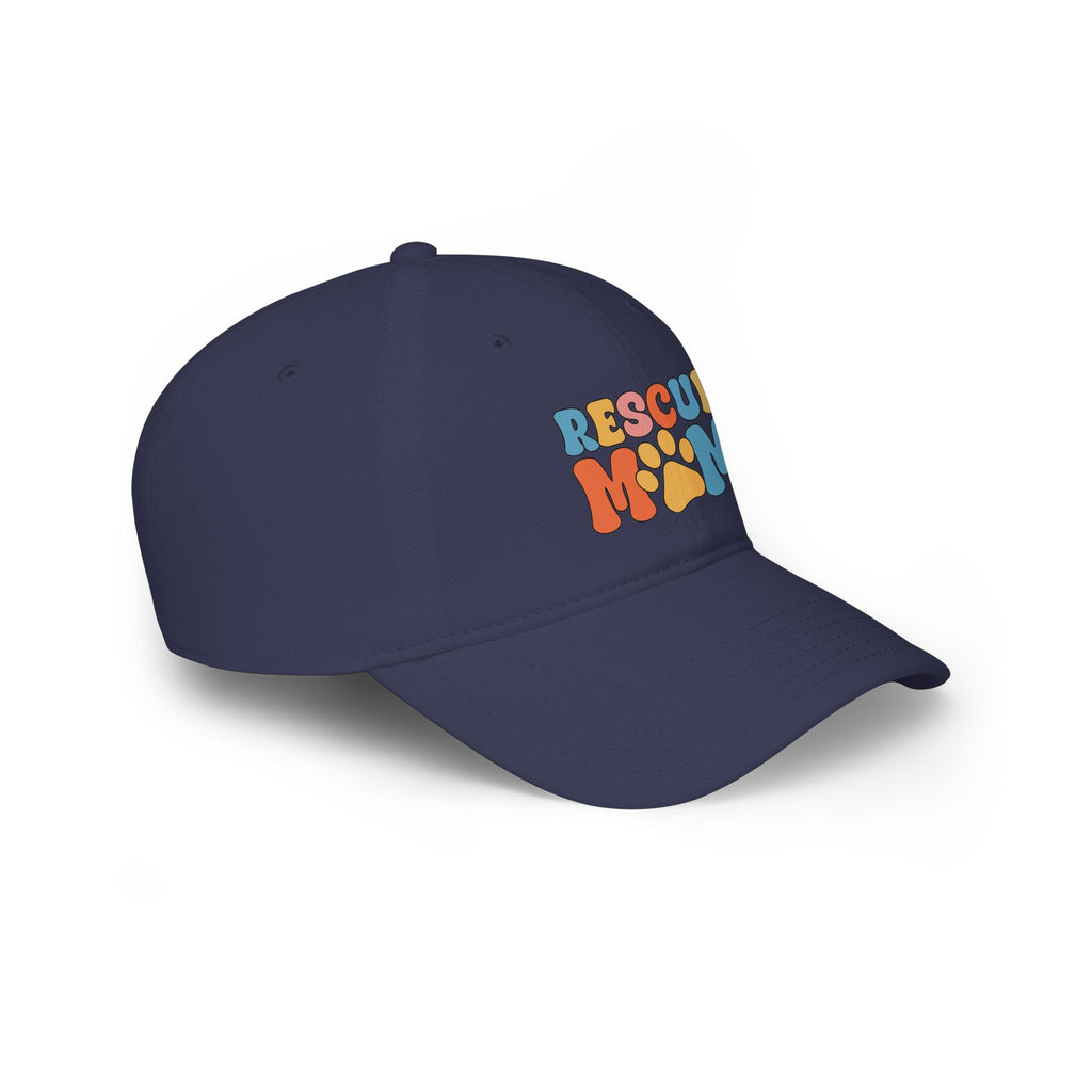 Rescue Dog Mom Low Profile Baseball Cap