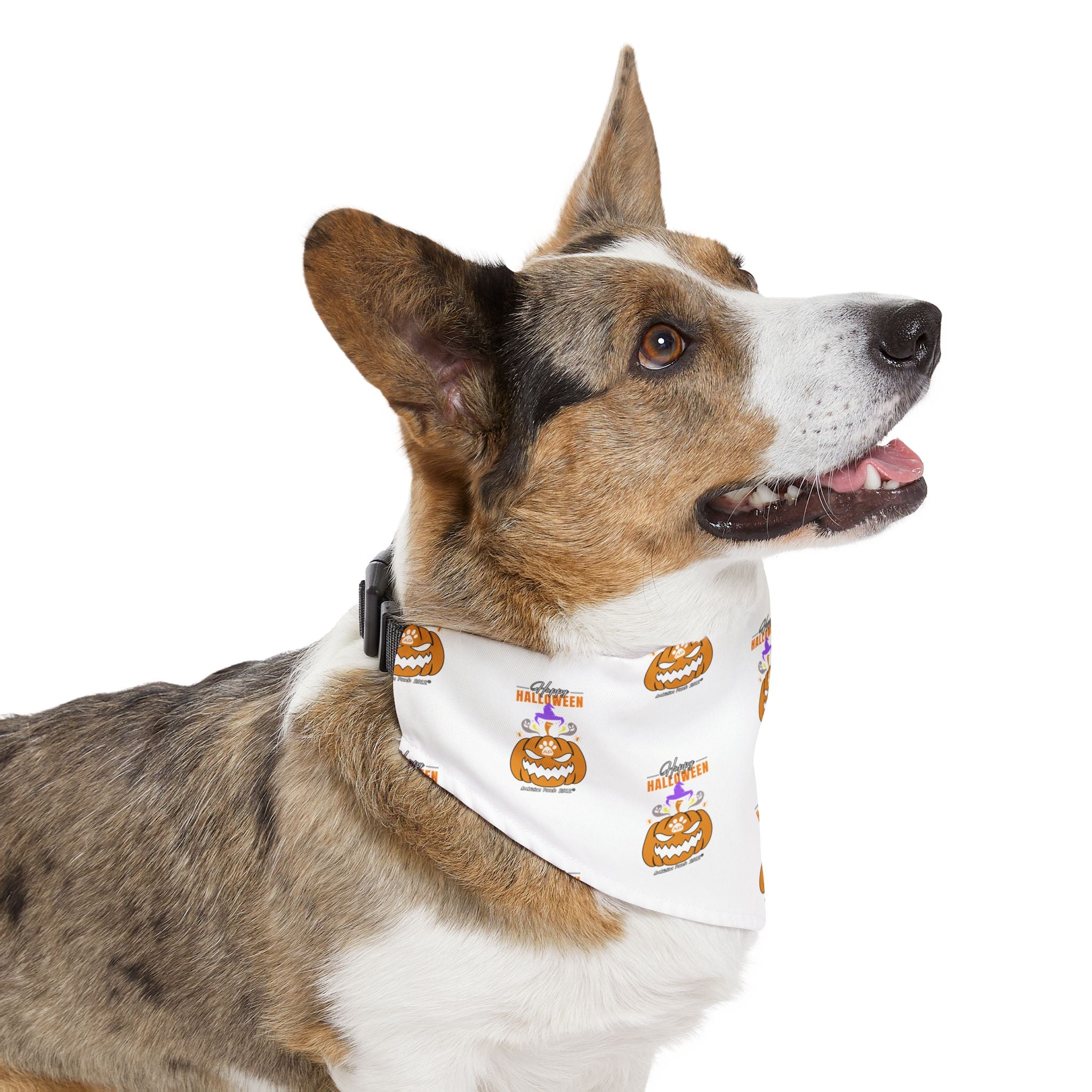 Happy Halloween Bandana Collar for Dogs - White