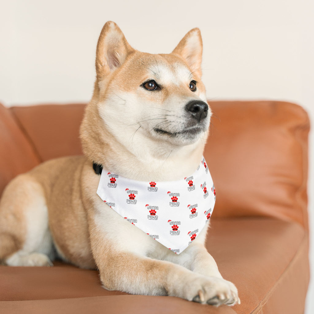 Santa Paws Doggie Bandana Collar - White