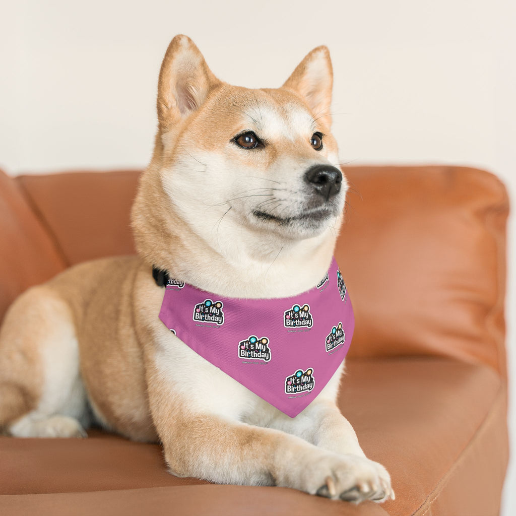 It's My Birthday Celebration Doggie Bandana Collar - Pink