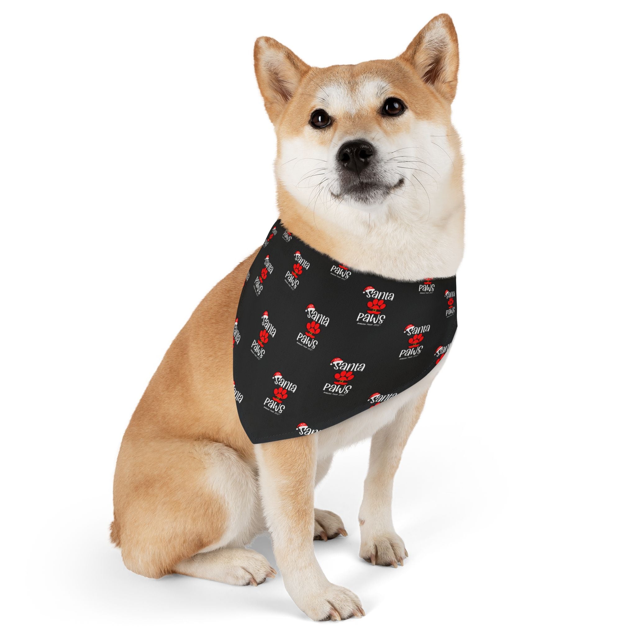 Santa Paws Doggie Bandana Collar - Black