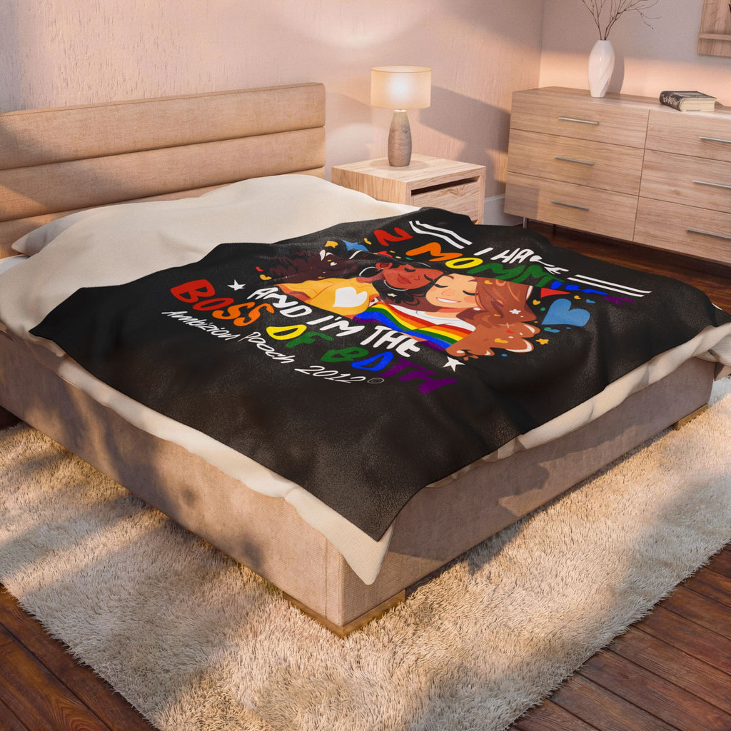 I Have 2 Mommies Velveteen Plush Doggy Blanket (LGBTQ)