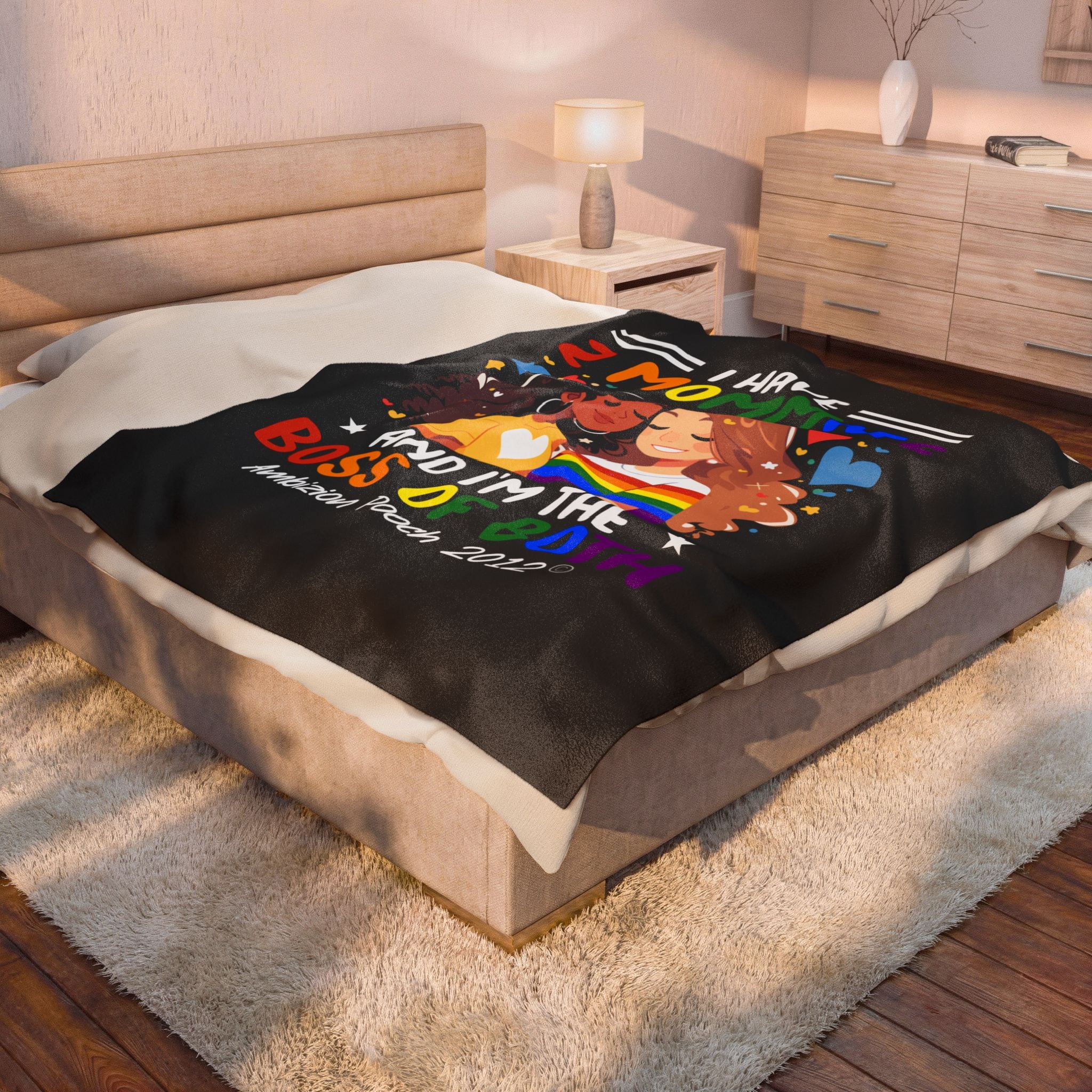 I Have 2 Mommies Velveteen Plush Doggy Blanket (LGBTQ)