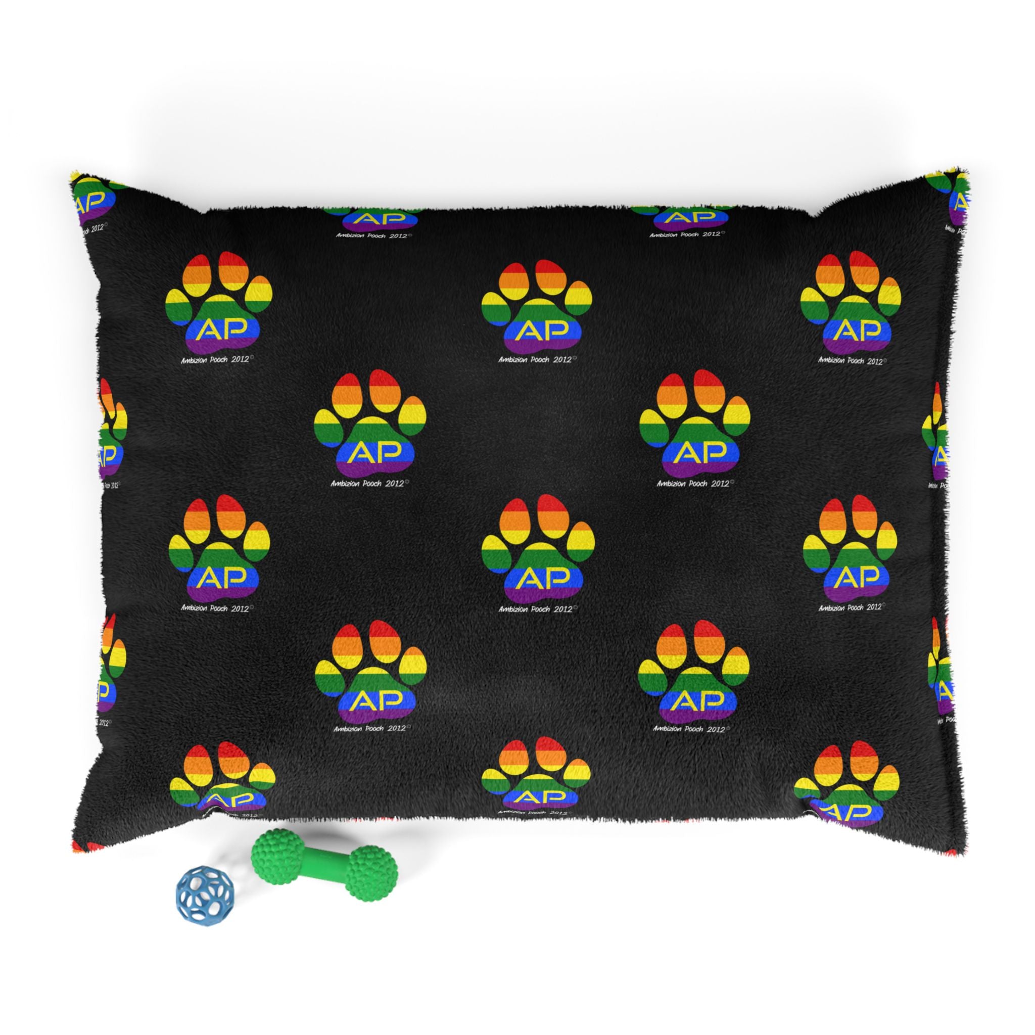 Ambizion Pooch Rainbow Paw Monogram Pet Bed (LGBTQ)