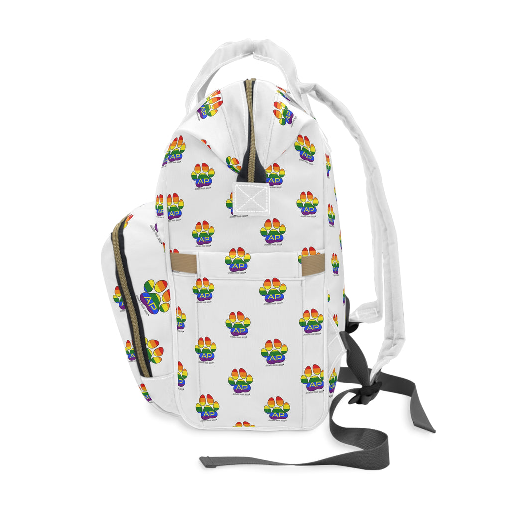 Ambizion Pooch Rainbow Paw Monogram Puppy/Doggy Backpack White (LGBTQ)