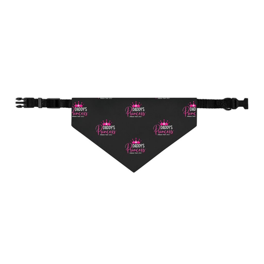 Daddy's Princess Pet Bandana Collar Black