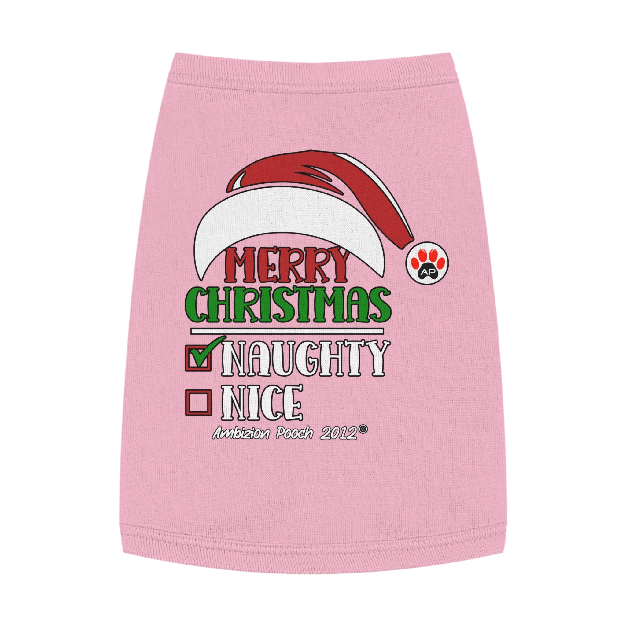Merry Christmas Naughty or Nice Doggy Tank