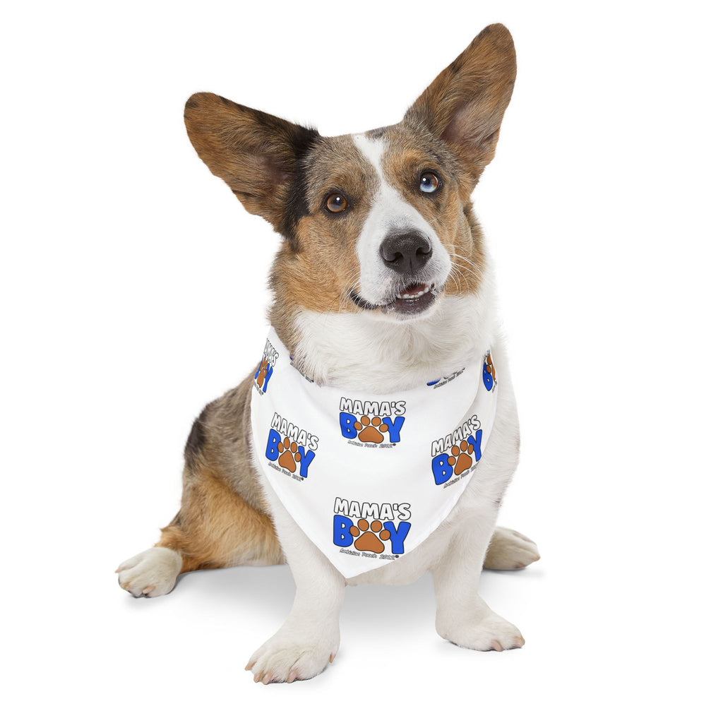 Mama's Boy Pet Bandana Collar White
