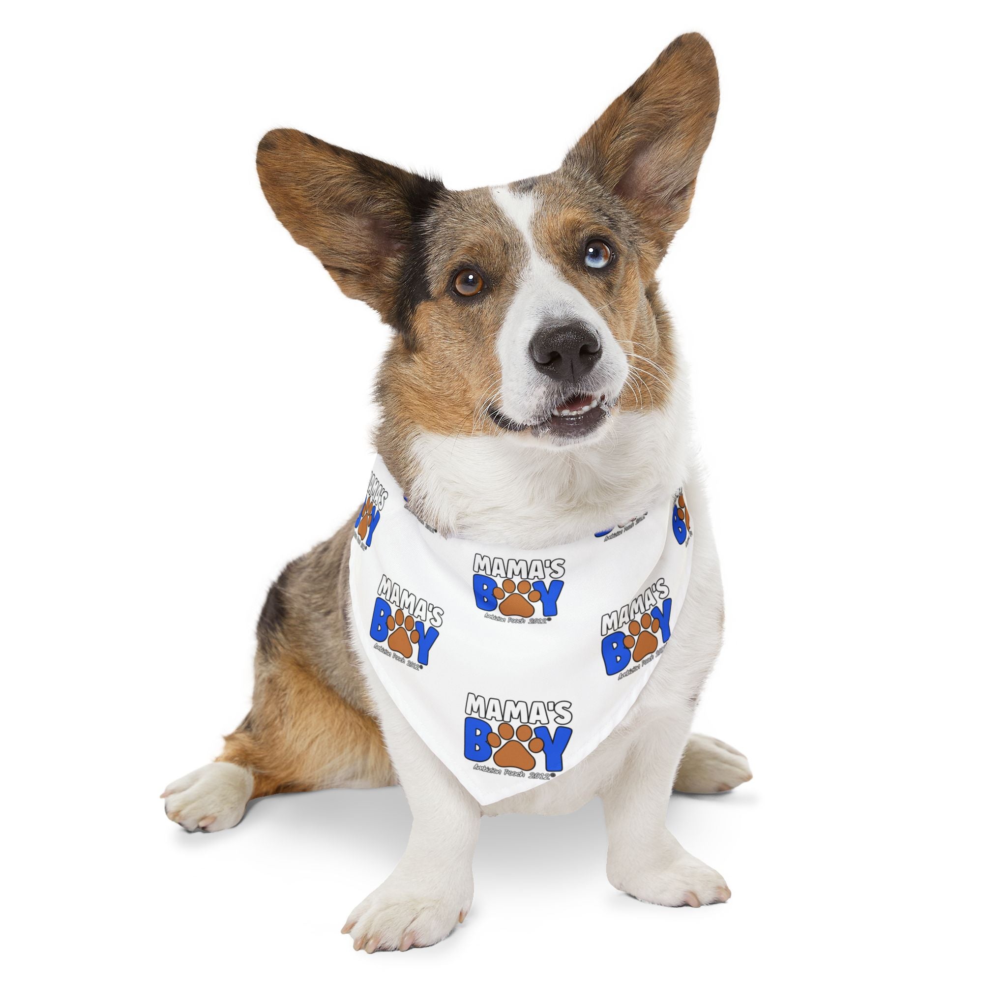 Mama's Boy Pet Bandana Collar White