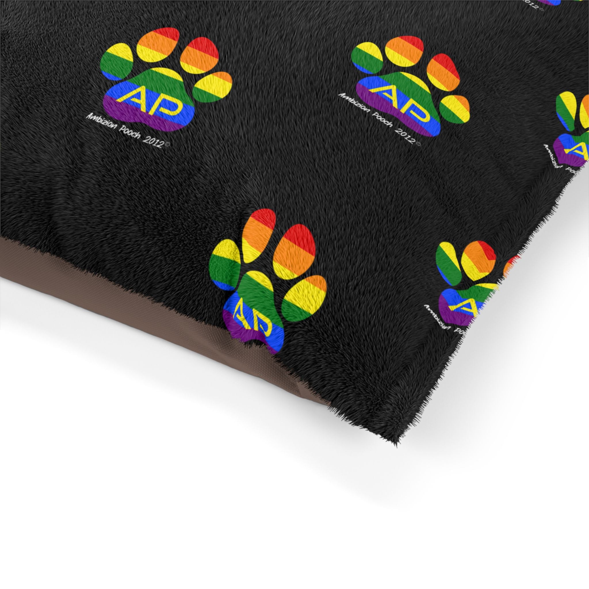 Ambizion Pooch Rainbow Paw Monogram Pet Bed (LGBTQ)