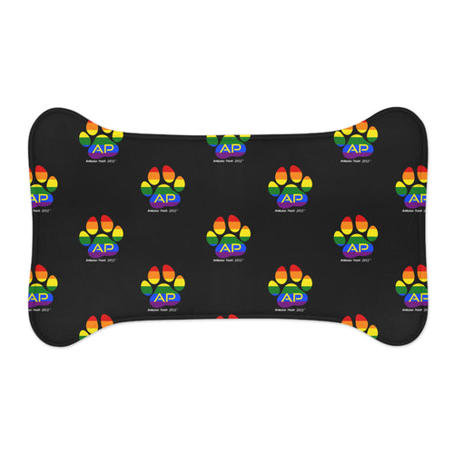 Ambizion Pooch Rainbow Paw Monogram Pet Feeding Mat Black (LGBTQ)