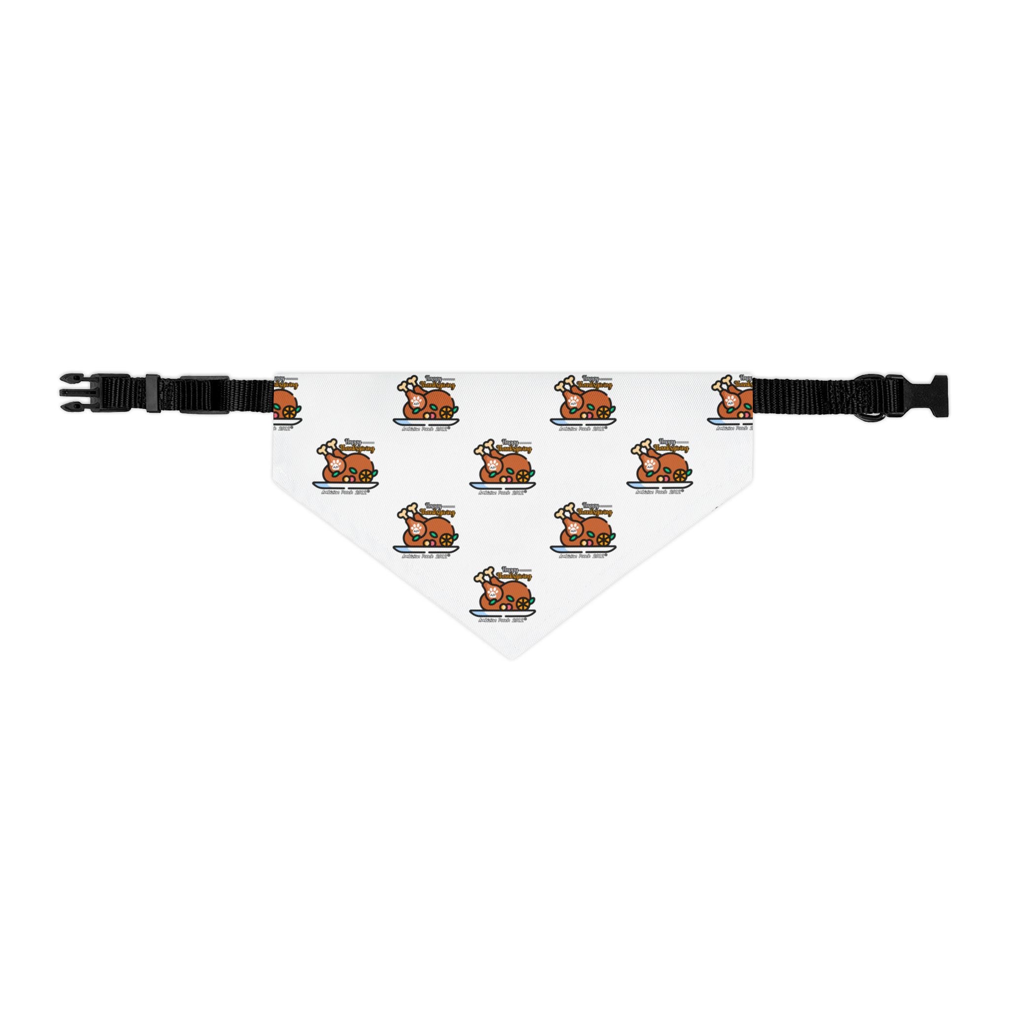 Thanksgiving Doggie Bandana Collar - White