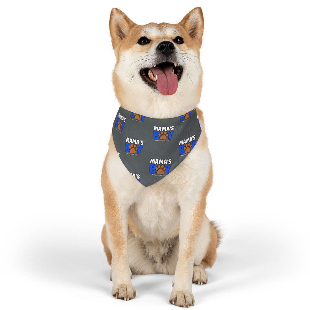 Mama's Boy Pet Bandana Collar Dark Grey