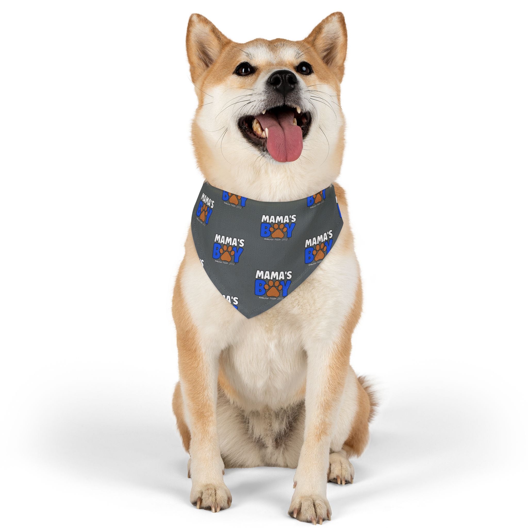 Mama's Boy Pet Bandana Collar Dark Grey