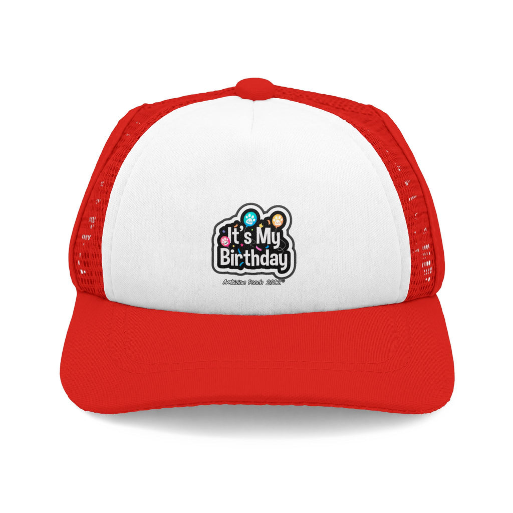 It's My Birthday Trucker Doggy Hat - Retro Embroidered Foam Cap for Dogs
