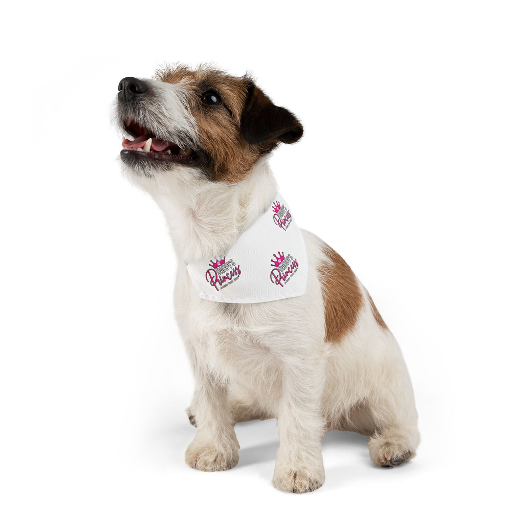 Daddy's Princess Pet Bandana Collar White