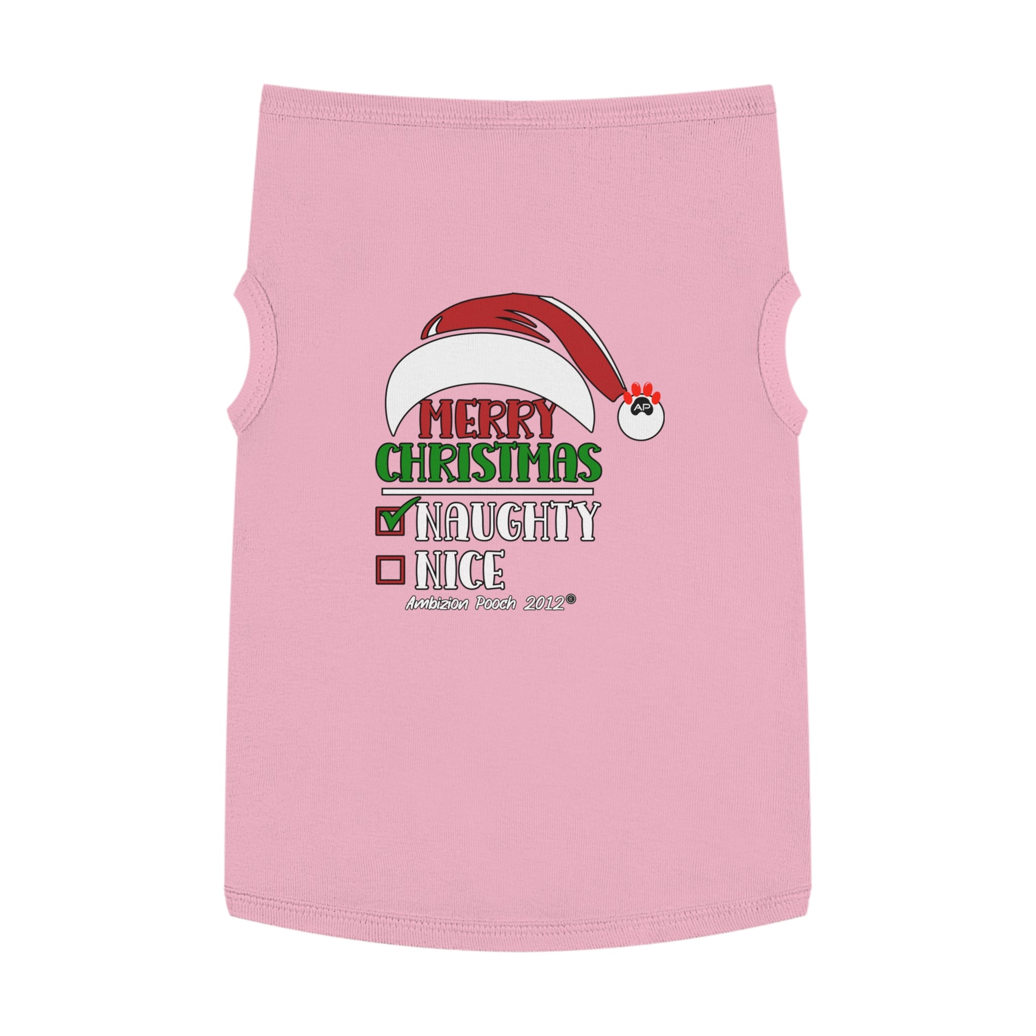 Merry Christmas Naughty or Nice Doggy Tank