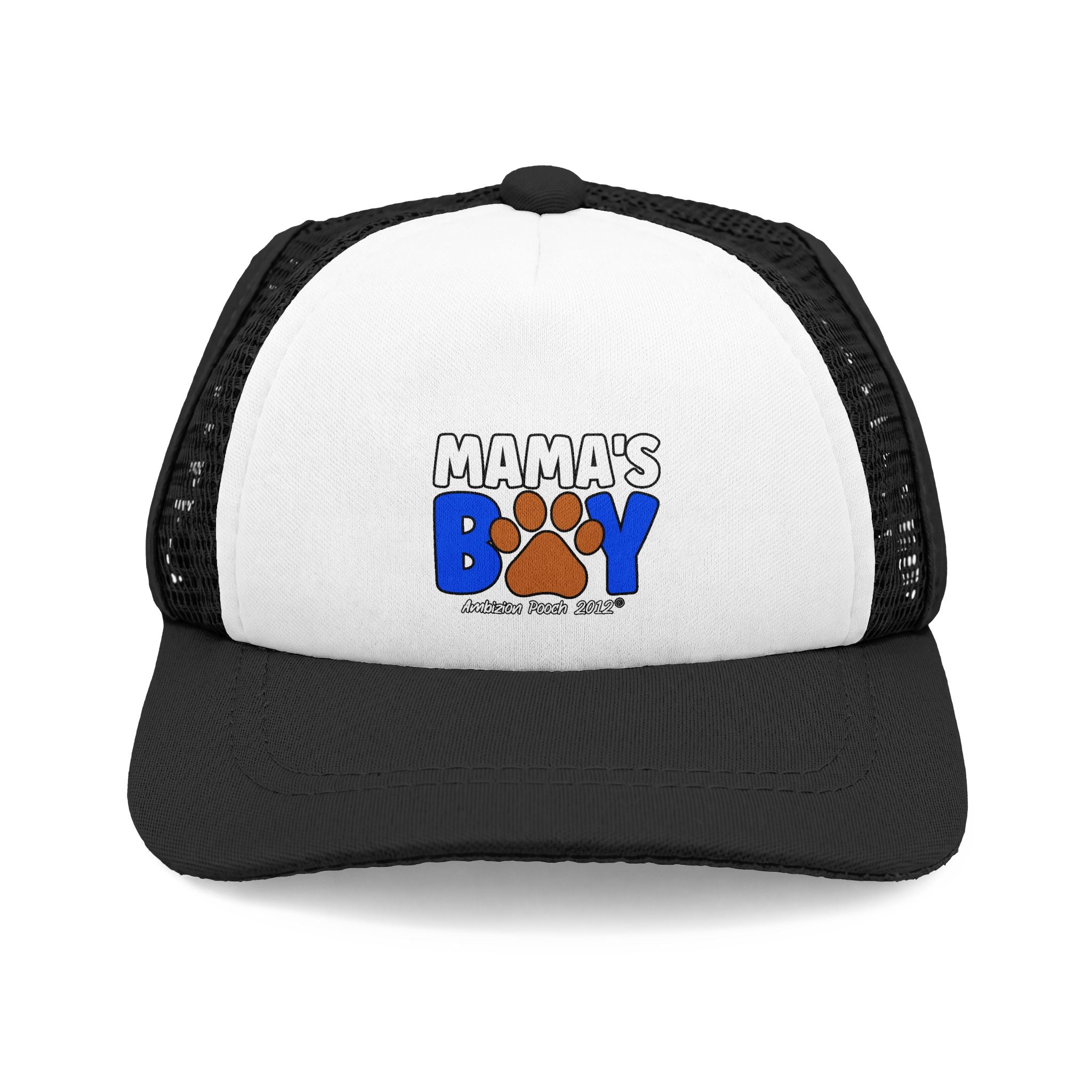 Mama's Boy Trucker Doggy Hat - Retro Embroidered Foam Cap for Dogs