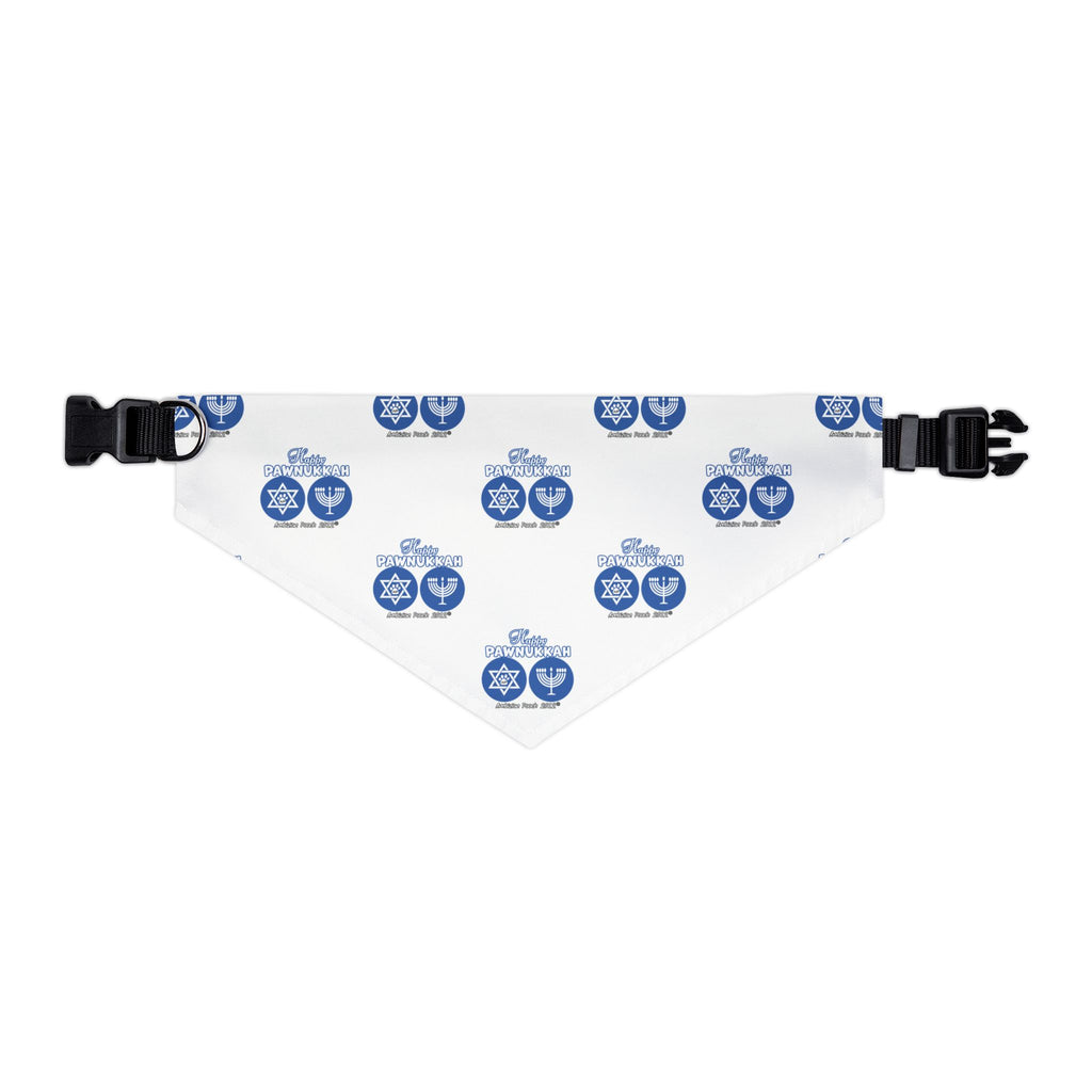 Happy Pawnukkah Doggie Bandana Collar - White